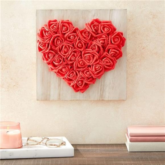 100 Pack Red Artificial Flowers Bulk Stemless Fake Foam Roses for Wedding Decor - Picture 3 of 7